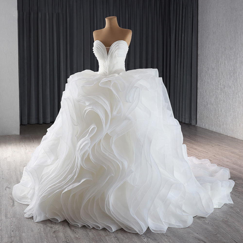 Theresa's Bridal 241074 white sweetheart Ruched Ballroom gown wedding dress.