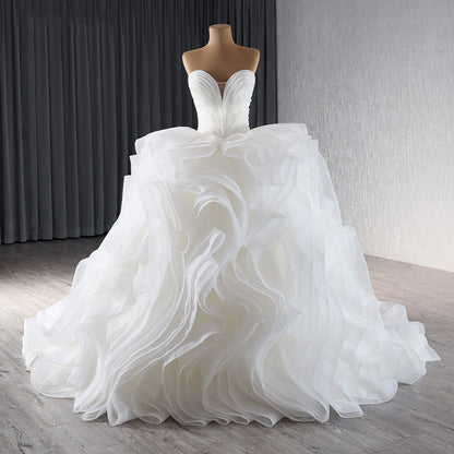 Theresa's Bridal 241074 white sweetheart Ruched Ballroom gown wedding dress.