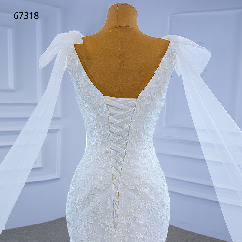 Theresa's Bridal #RSM67318 Elegant V- neck fish tail sequence lace wedding dress