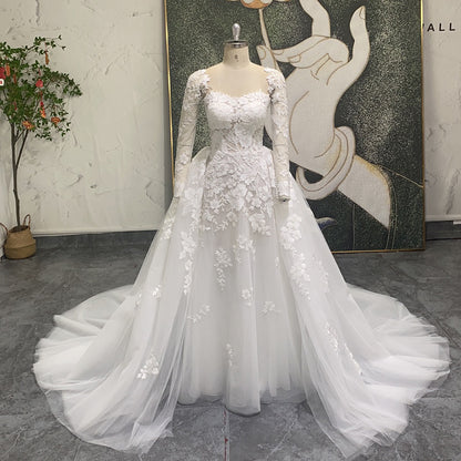 Theresa's Bridal LSSG109 Luxury three wear flower wedding dress with detatchable train.