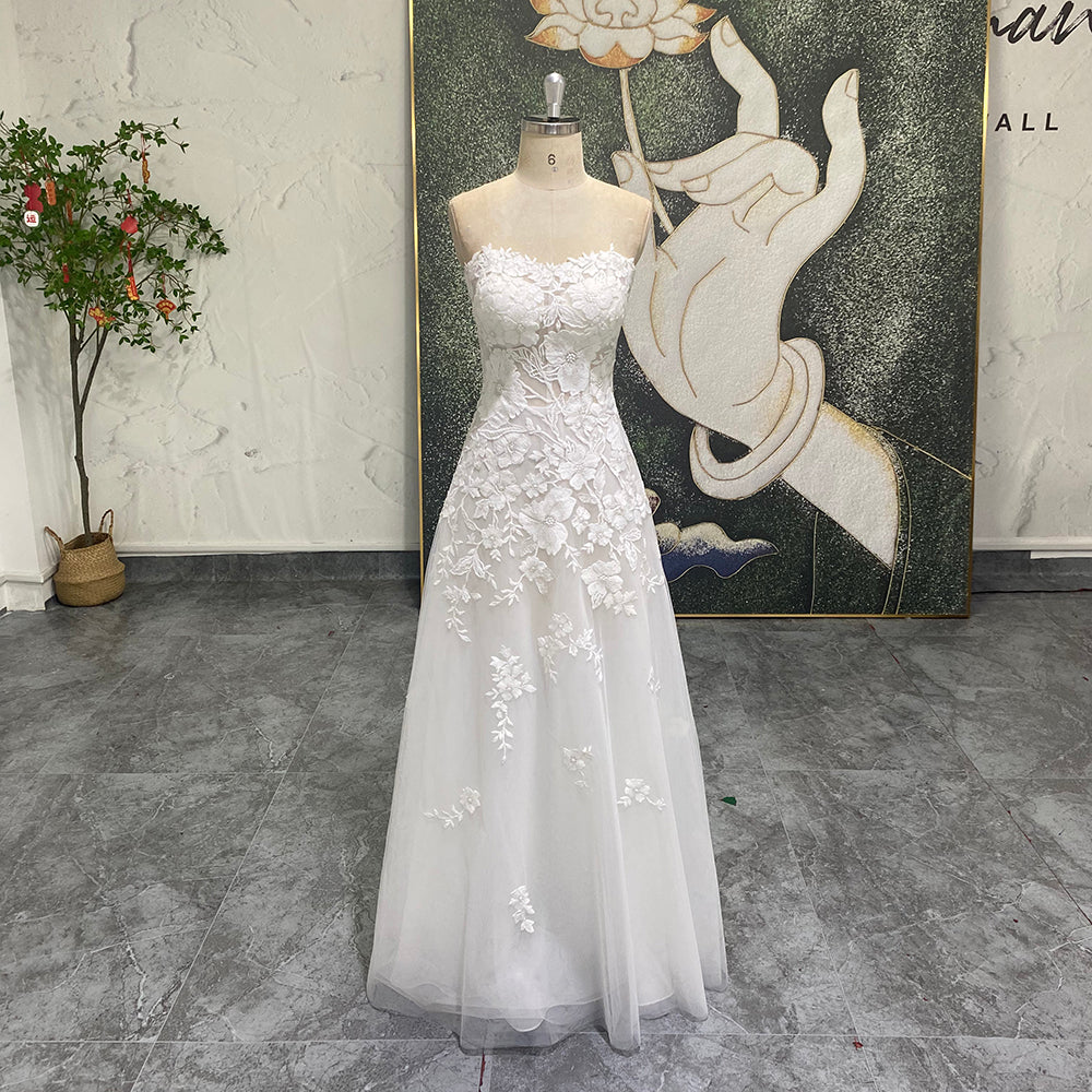 Theresa's Bridal LSSG109 Luxury three wear flower wedding dress with detatchable train.