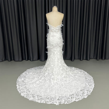 Theresa's Bridal HX93 Luxury 3D Flower lace embtoidery Wedding dress.