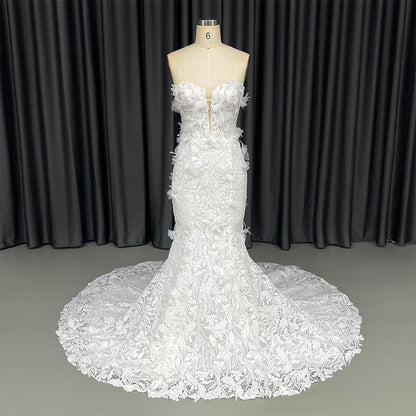 Theresa's Bridal HX93 Luxury 3D Flower lace embtoidery Wedding dress.