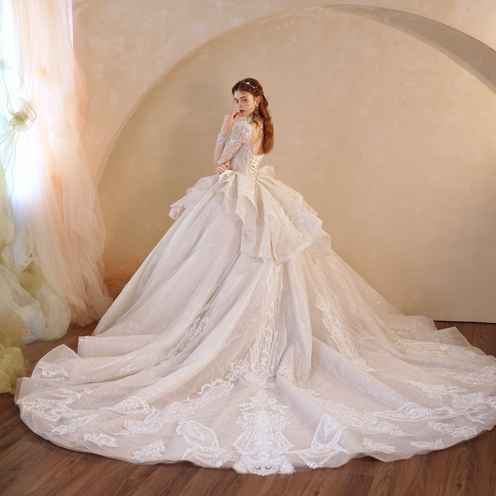 Theresa's Bridal LSMX037 Luxury crystal stylish Bridal Ball gown wedding woman dress.